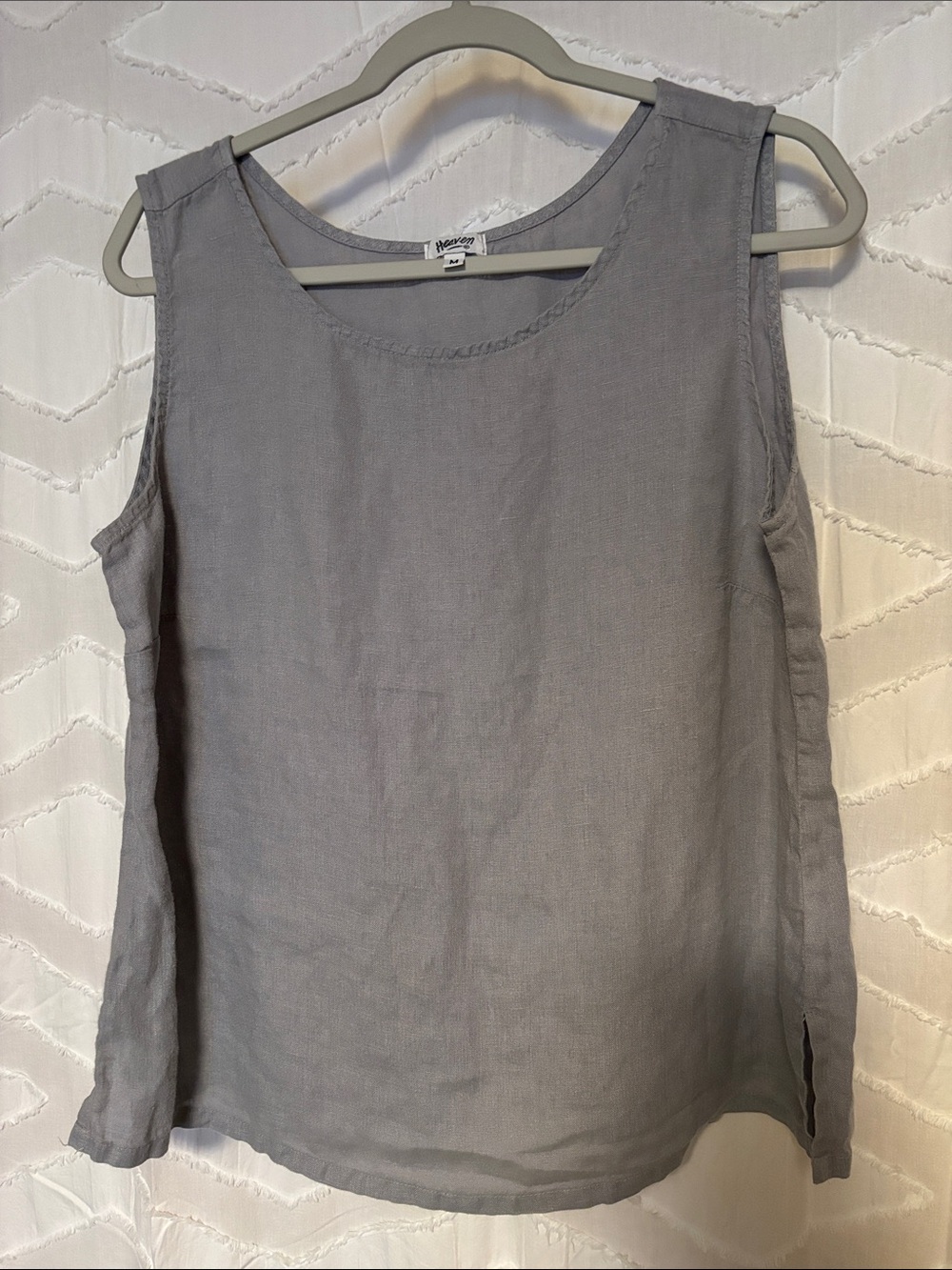 Heaven Sleeveless Linen Tank Top in Washed Gray